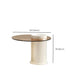 Round Slate Top Coffee Table Glam Drum Coffee Cocktail Table