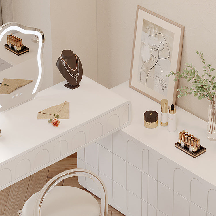 Scrivania per vanity per trucco a specchio illuminato in tavolo da toeletta per vanità in legno per camera da letto