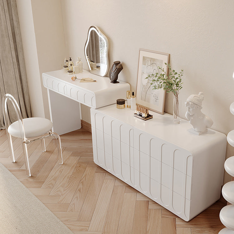 Scrivania per vanity per trucco a specchio illuminato in tavolo da toeletta per vanità in legno per camera da letto