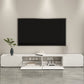 Faux Wood Media Console Contemporary White TV Stand Console with Drawers 94.5"L x 16"W x 14"H 2 Clearhalo 'furn' 'furn_tv_stands_entertainment_centers' 'Furniture' 'Living Room Furniture' 'TV Stands & Entertainment Centers' 'TV Stands & Media Storage Furniture' 'tv_stands_entertainment_centers' 7415359