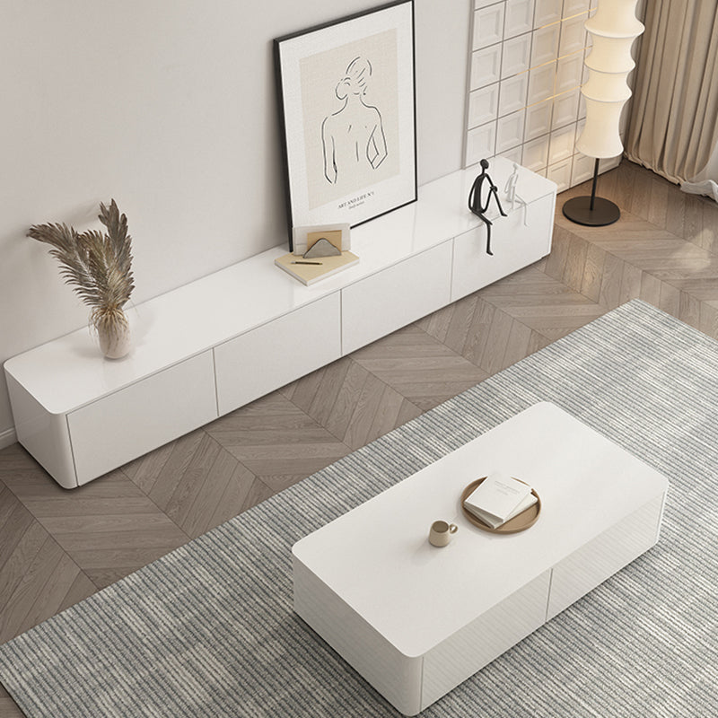 Faux Wood Media Console Contemporary White TV Stand Console with Drawers Clearhalo 'furn' 'furn_tv_stands_entertainment_centers' 'Furniture' 'Living Room Furniture' 'TV Stands & Entertainment Centers' 'TV Stands & Media Storage Furniture' 'tv_stands_entertainment_centers' 7415365