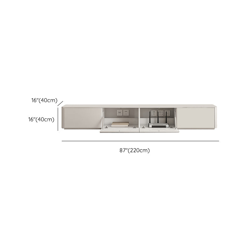 Faux Wood Media Console Contemporary White TV Stand Console with Drawers Clearhalo 'furn' 'furn_tv_stands_entertainment_centers' 'Furniture' 'Living Room Furniture' 'TV Stands & Entertainment Centers' 'TV Stands & Media Storage Furniture' 'tv_stands_entertainment_centers' 7415380