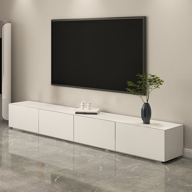 Contemporary TV Stand Console Faux Wood White Media Console with Drawers 94.5"L x 16"W x 14"H Cabinet Not Included Clearhalo 'furn' 'furn_tv_stands_entertainment_centers' 'Furniture' 'Living Room Furniture' 'TV Stands & Entertainment Centers' 'TV Stands & Media Storage Furniture' 'tv_stands_entertainment_centers' 7415390