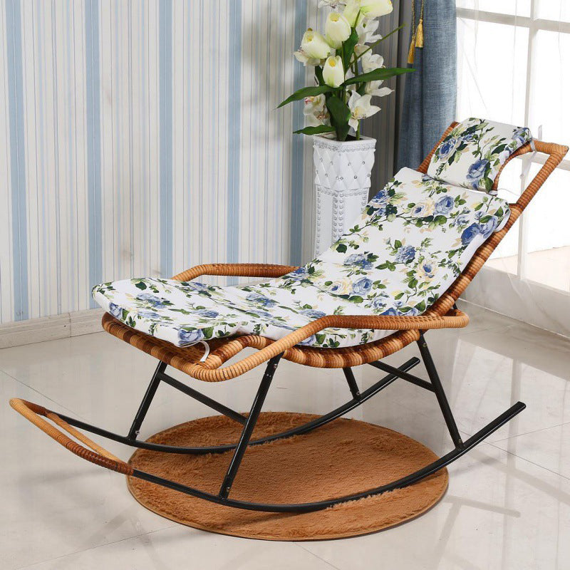 Indoor Rattan Rocking Chair Mid-Century Modern Rocking Chair Clearhalo 'Chairs & Seating' 'furn' 'furn_rocking_chairs' 'Furniture' 'Living Room Furniture' 'Rocking Chairs' 'rocking_chairs' 7415433