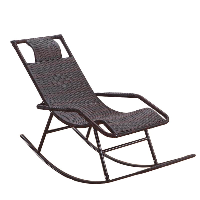 Indoor Rattan Rocking Chair Mid-Century Modern Rocking Chair Black Clearhalo 'Chairs & Seating' 'furn' 'furn_rocking_chairs' 'Furniture' 'Living Room Furniture' 'Rocking Chairs' 'rocking_chairs' 7415435