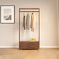 Wooden Open Wardrobe Modern Minimalist Bedroom Wardrobe Armoire with Drawers