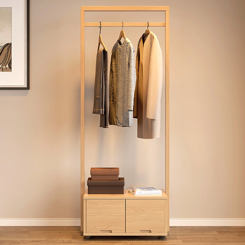 Wooden Open Wardrobe Modern Minimalist Bedroom Wardrobe Armoire with Drawers