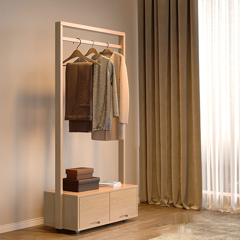 Wooden Open Wardrobe Modern Minimalist Bedroom Wardrobe Armoire with Drawers
