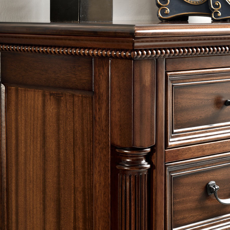 Cofre de almacenamiento de madera de doble tocador doble horizontal contemporáneo para dormitorio