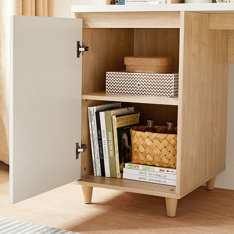 Gestion du câble contemporain bureau de bureau à domicile avec étagères de rangement