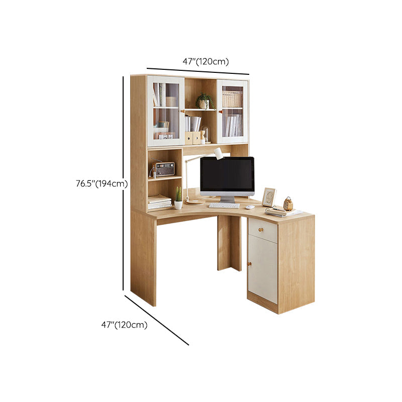 Gestion du câble contemporain bureau de bureau à domicile avec étagères de rangement