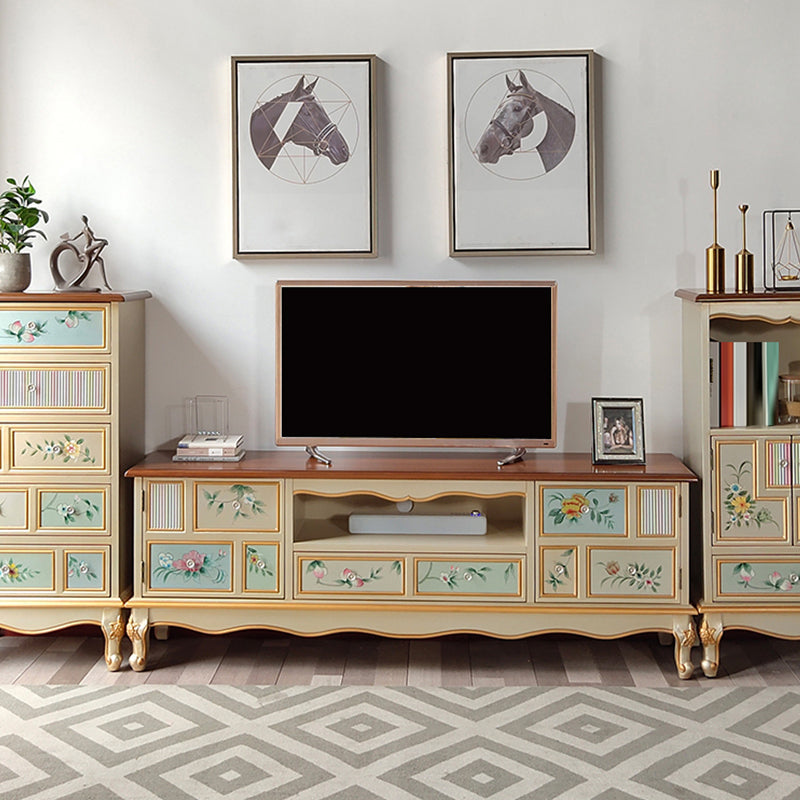 Wooden TV Media Console Glam Media Console TV Stand with 2 Drawers Clearhalo 'furn' 'furn_tv_stands_entertainment_centers' 'Furniture' 'Living Room Furniture' 'TV Stands & Entertainment Centers' 'TV Stands & Media Storage Furniture' 'tv_stands_entertainment_centers' 7416221
