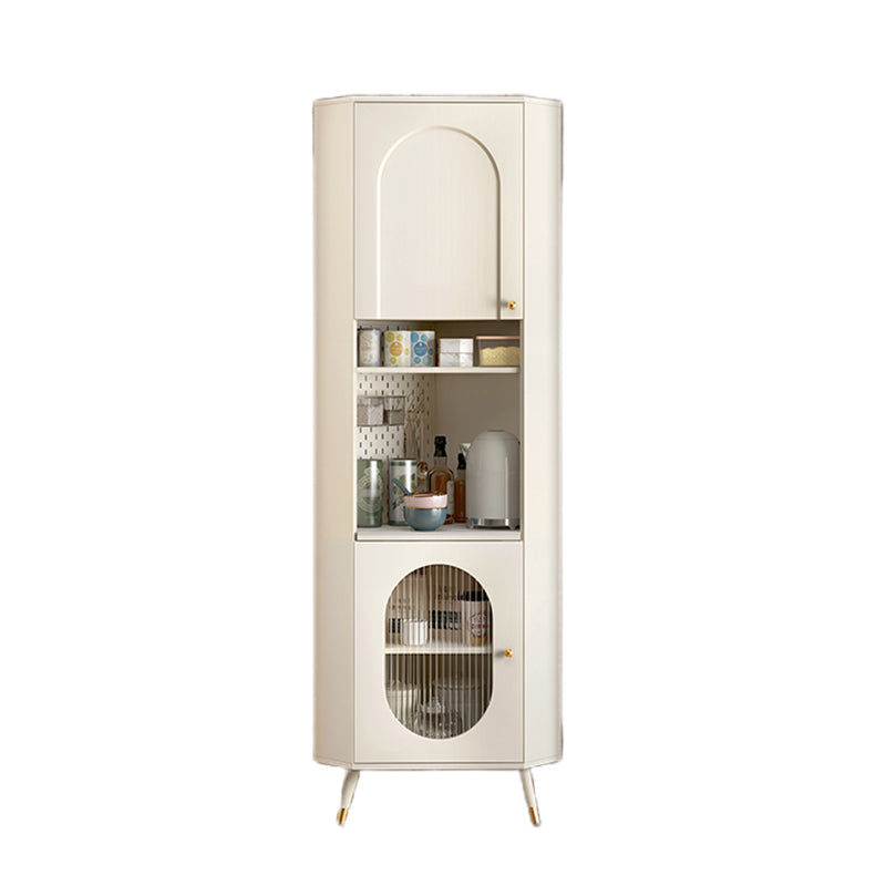 Contemporary Dining Hutch Glass Doors Faux Wood Storage Cabinet for Living Room Clearhalo 'Display & China Cabinets' 'display_china_cabinets' 'furn' 'furn_display_china_cabinets' 'Furniture' 'Kitchen & Dining Furniture' 7416288