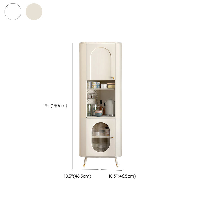 Contemporary Dining Hutch Glass Doors Faux Wood Storage Cabinet for Living Room Clearhalo 'Display & China Cabinets' 'display_china_cabinets' 'furn' 'furn_display_china_cabinets' 'Furniture' 'Kitchen & Dining Furniture' 7416294