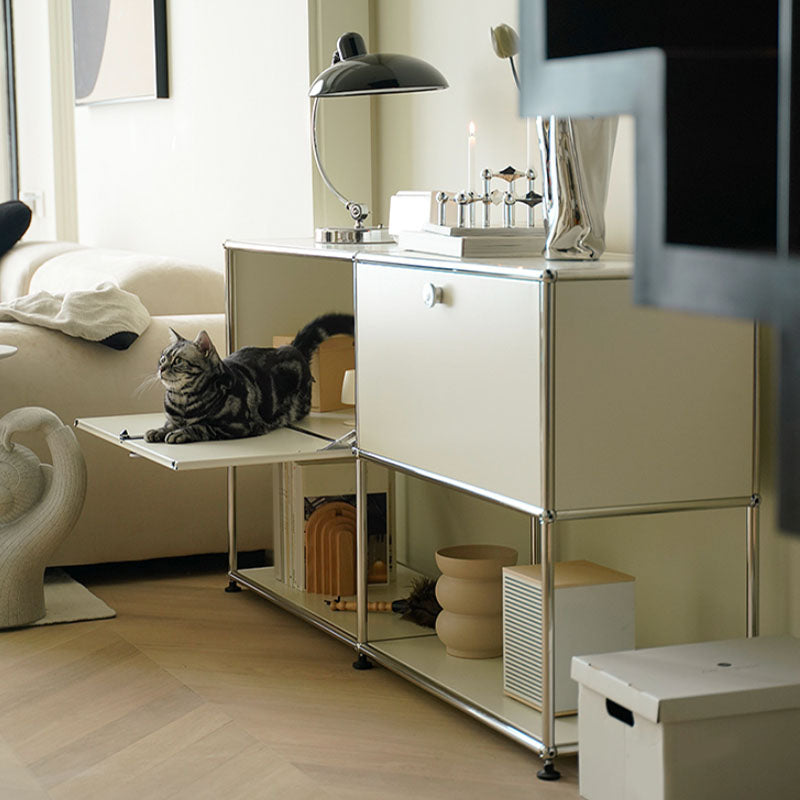 Moderno server da pranzo in metallo server con porte per soggiorno