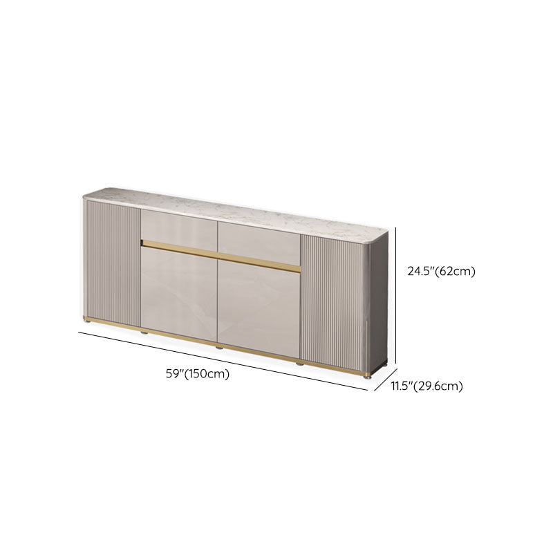 Contemporary Style Engineered Wood Buffet Stand Adjustable Shelving Credenza Clearhalo 'buffet_sideboard' 'Buffets & Sideboards' 'furn' 'furn_buffet_sideboard' 'Furniture' 'Kitchen & Dining Furniture' 7416359