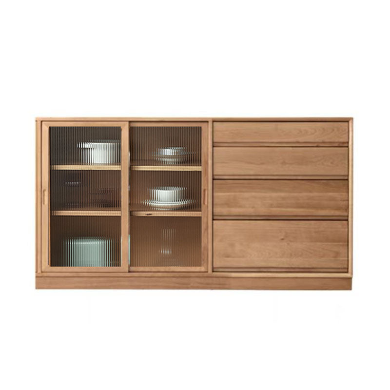 Moderne dressoir kersenglazen deuren dressoirbuffet met deuren voor eetkamer