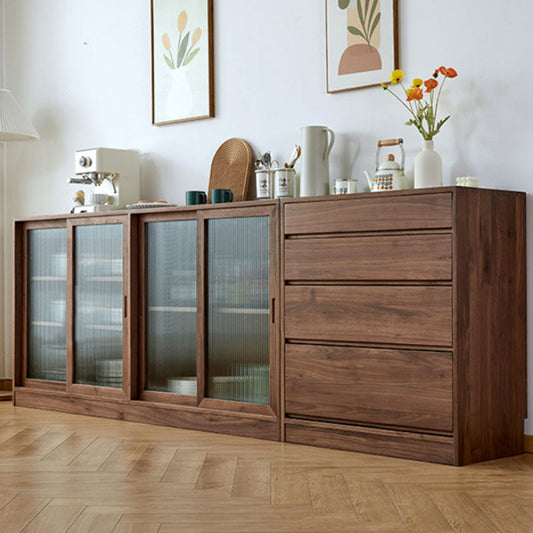 Sideboard moderna porte di vetro ciliegia a buffet credenza con porte per sala da pranzo