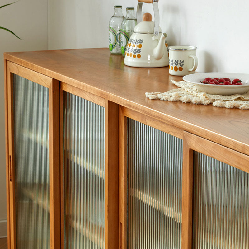 Moderne dressoir kersenglazen deuren dressoirbuffet met deuren voor eetkamer