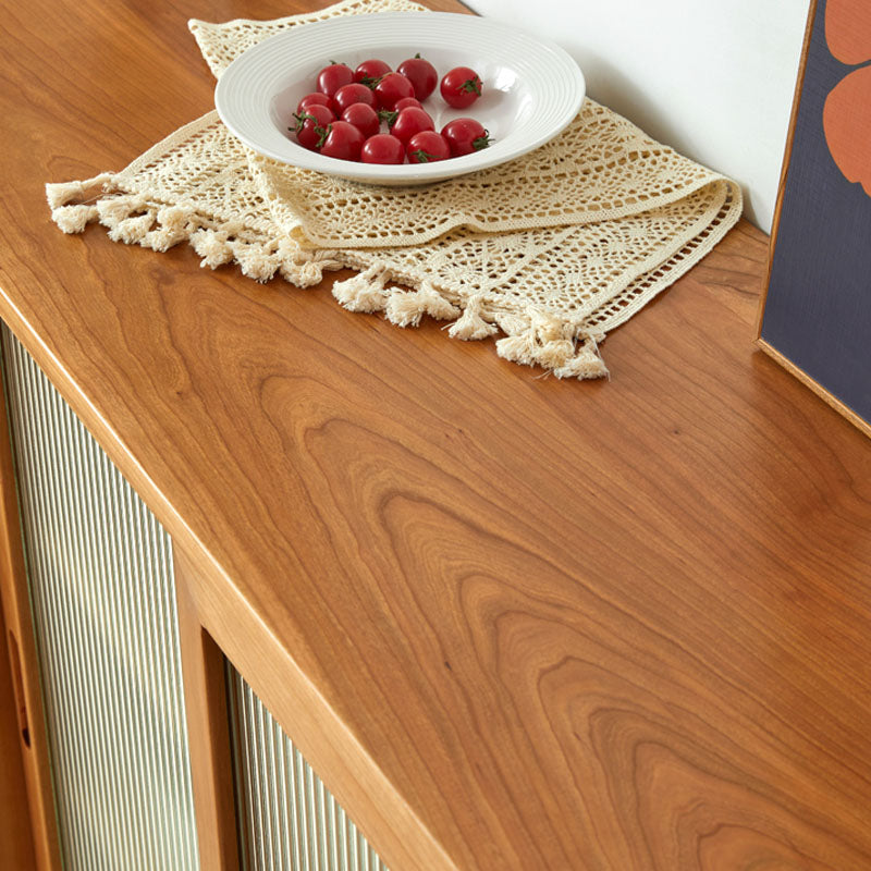 Moderne dressoir kersenglazen deuren dressoirbuffet met deuren voor eetkamer