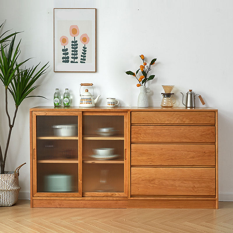 Moderne dressoir kersenglazen deuren dressoirbuffet met deuren voor eetkamer