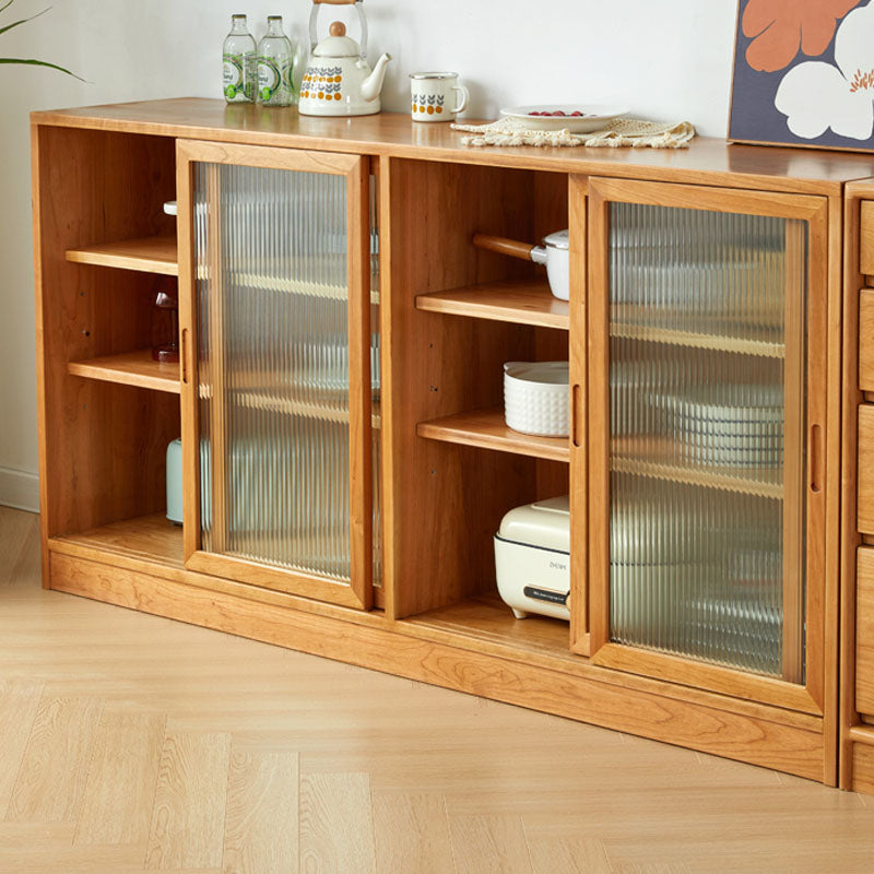 Moderne dressoir kersenglazen deuren dressoirbuffet met deuren voor eetkamer