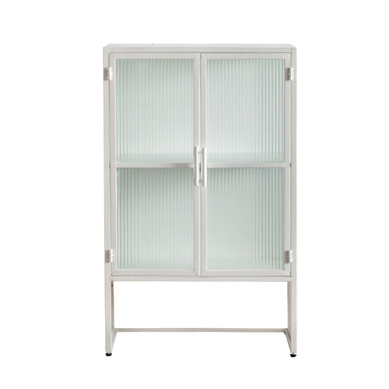 Puerto de vidrio de estilo contemporáneo aparador de buffet de metal para el hogar