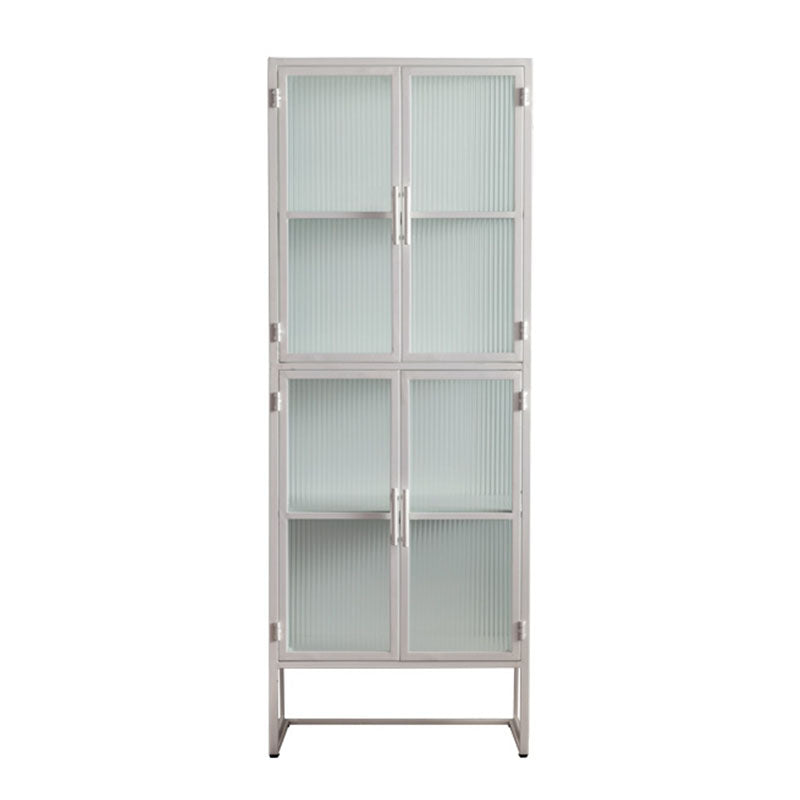 Puerto de vidrio de estilo contemporáneo aparador de buffet de metal para el hogar