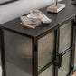 Puerto de vidrio de estilo contemporáneo aparador de buffet de metal para el hogar