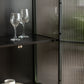 Puerto de vidrio de estilo contemporáneo aparador de buffet de metal para el hogar