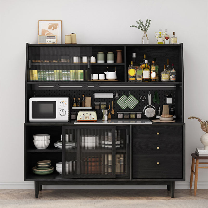 Puertas correderas contemporáneas Mesa de buffet de madera maciza con 3 cajones