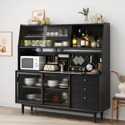 Puertas correderas contemporáneas Mesa de buffet de madera maciza con 3 cajones