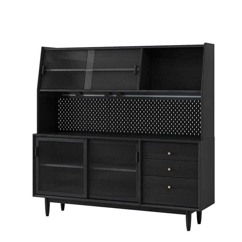 Puertas correderas contemporáneas Mesa de buffet de madera maciza con 3 cajones