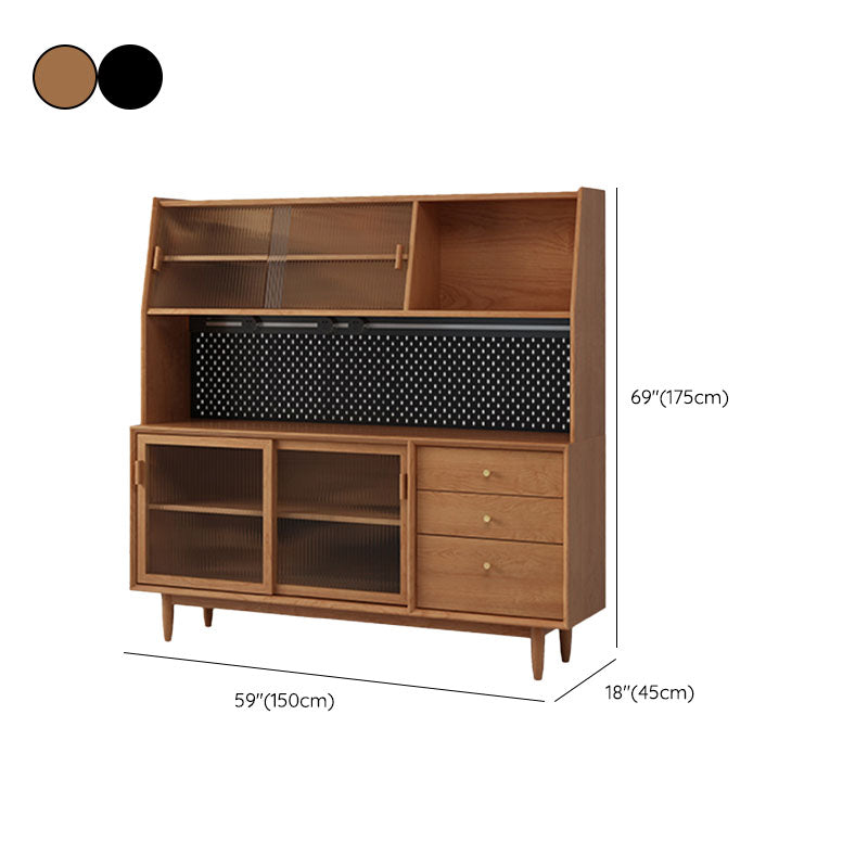 Puertas correderas contemporáneas Mesa de buffet de madera maciza con 3 cajones