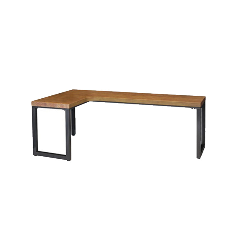 Contemporary Home Wood Writing Desk L-Shape Sled Base Office Desk