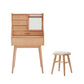 Scandinavian Dressing Table with Mirror and 4-Drawers Solid Wood