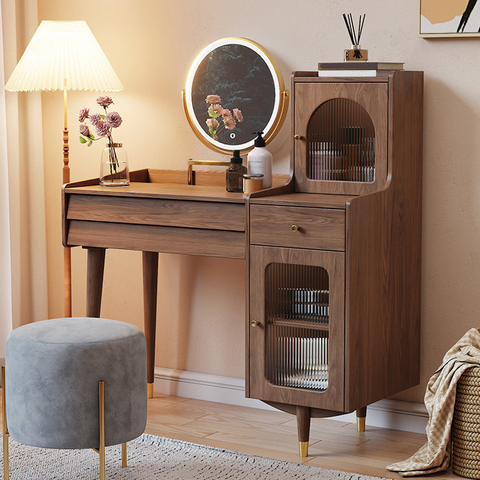 Scandinavian Solid Wood Table Makeup Vanity with Drawers for Bedroom Clearhalo 'Bedroom Furniture' 'furn' 'furn_makeup_vanities' 'Furniture' 'Makeup Vanities' 'makeup_vanities' 7417594