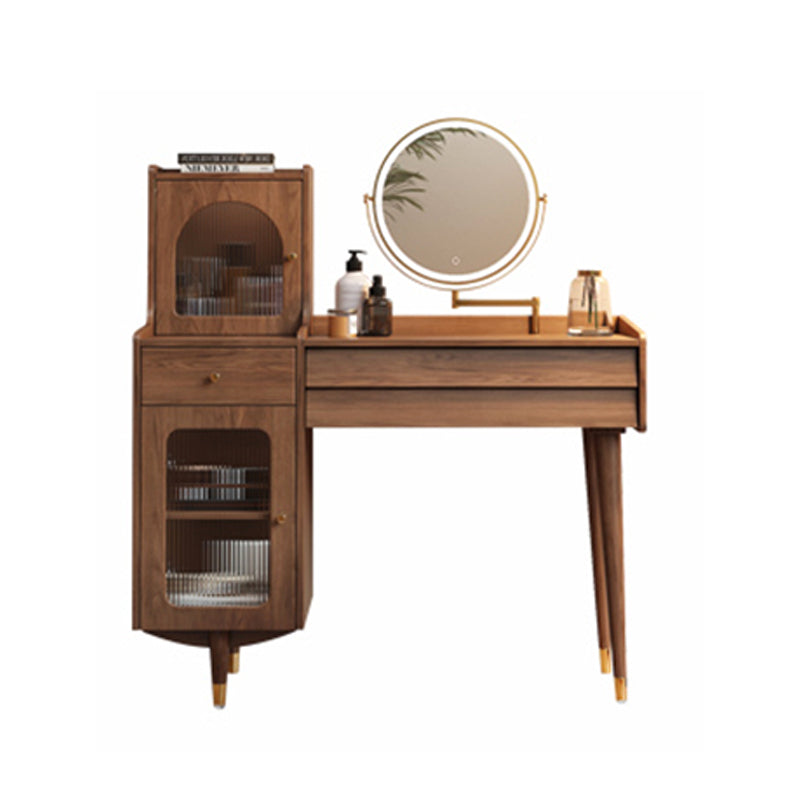 Scandinavian Solid Wood Table Makeup Vanity with Drawers for Bedroom Clearhalo 'Bedroom Furniture' 'furn' 'furn_makeup_vanities' 'Furniture' 'Makeup Vanities' 'makeup_vanities' 7417600