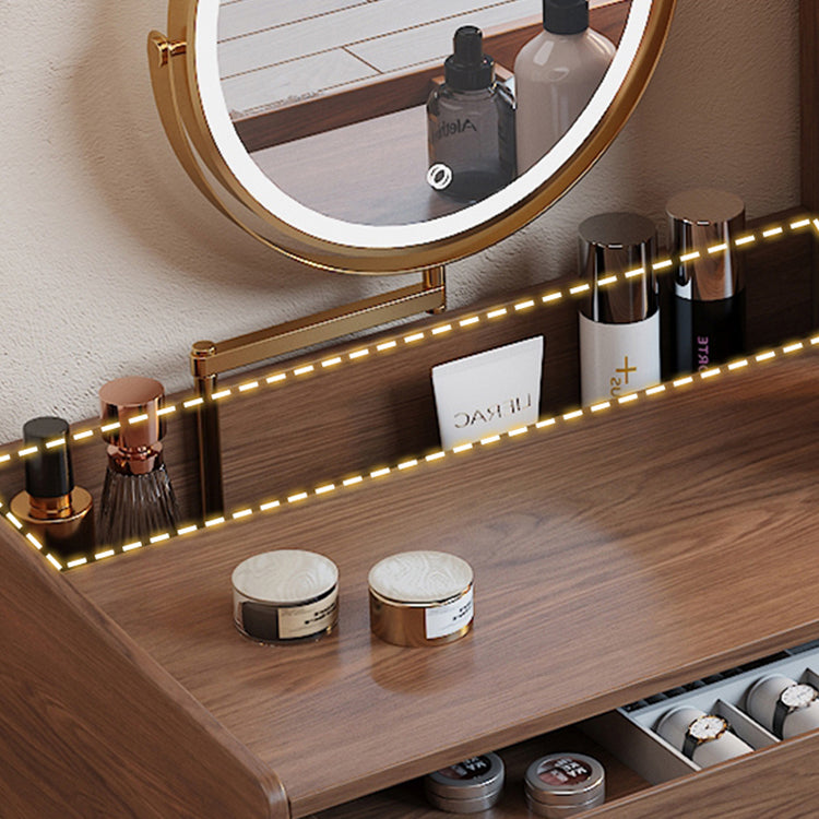 Scandinavian Solid Wood Table Makeup Vanity with Drawers for Bedroom Clearhalo 'Bedroom Furniture' 'furn' 'furn_makeup_vanities' 'Furniture' 'Makeup Vanities' 'makeup_vanities' 7417604