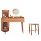 Scandinavian Solid Wood Table Makeup Vanity with Drawers for Bedroom Makeup Vanity & Mirror & Stools Natural Left Clearhalo 'Bedroom Furniture' 'furn' 'furn_makeup_vanities' 'Furniture' 'Makeup Vanities' 'makeup_vanities' 7417615