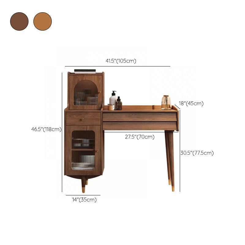 Scandinavian Solid Wood Table Makeup Vanity with Drawers for Bedroom Clearhalo 'Bedroom Furniture' 'furn' 'furn_makeup_vanities' 'Furniture' 'Makeup Vanities' 'makeup_vanities' 7417618
