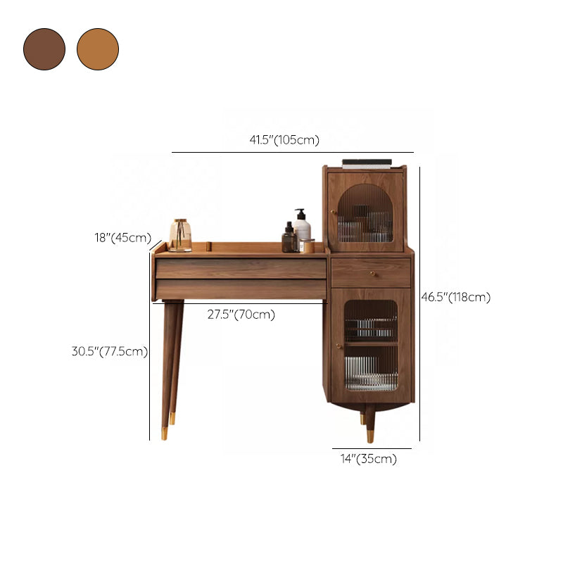 Scandinavian Solid Wood Table Makeup Vanity with Drawers for Bedroom Clearhalo 'Bedroom Furniture' 'furn' 'furn_makeup_vanities' 'Furniture' 'Makeup Vanities' 'makeup_vanities' 7417621