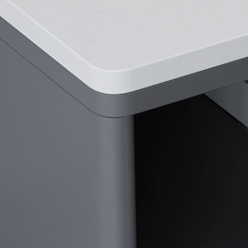 4 Legs Glam Side Table Stone Top Side Table with Shelf and Drawer Clearhalo 'Coffee & Accent Tables' 'End & Side Tables' 'end_side_tables' 'furn' 'furn_end_side_tables' 'Furniture' 'Living Room Furniture' 7417789