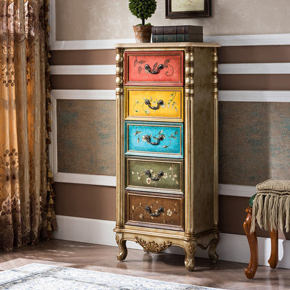 Midden-eeuwse moderne houten borst rechthoek accentkist met laden