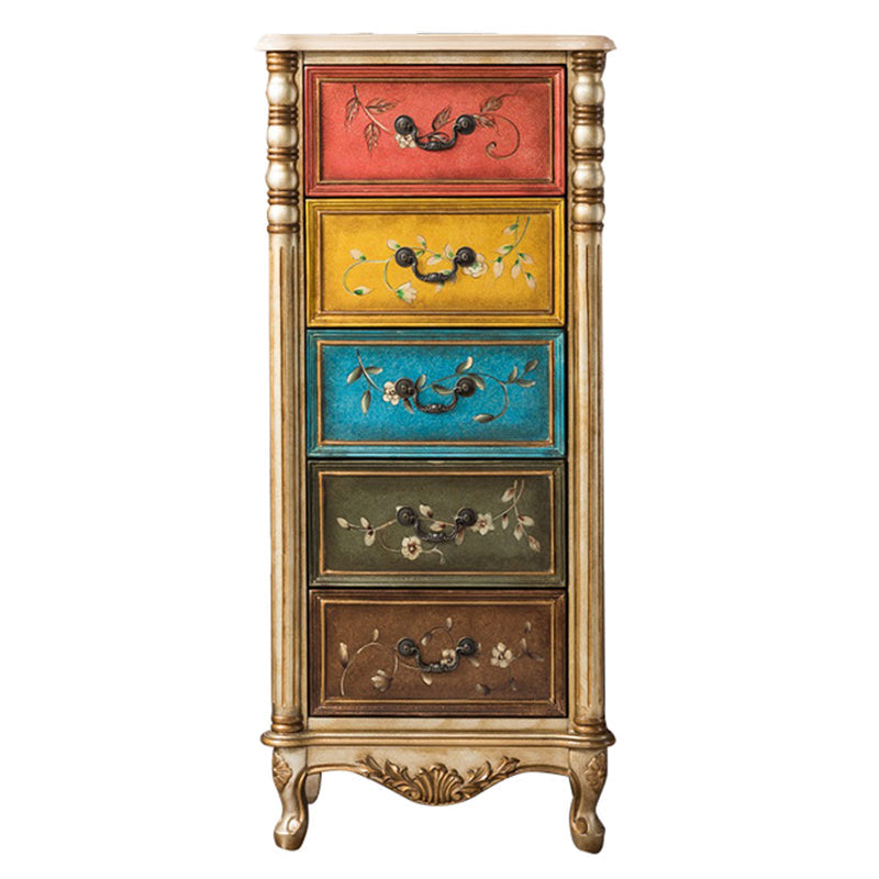 Midden-eeuwse moderne houten borst rechthoek accentkist met laden