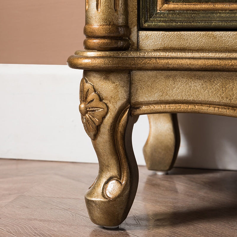 Midden-eeuwse moderne houten borst rechthoek accentkist met laden