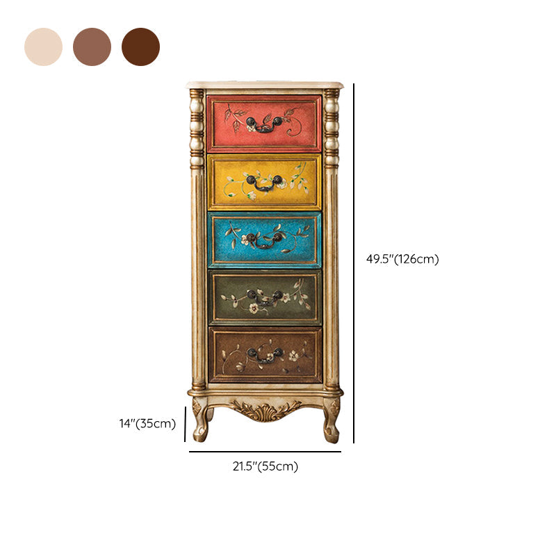 Midden-eeuwse moderne houten borst rechthoek accentkist met laden