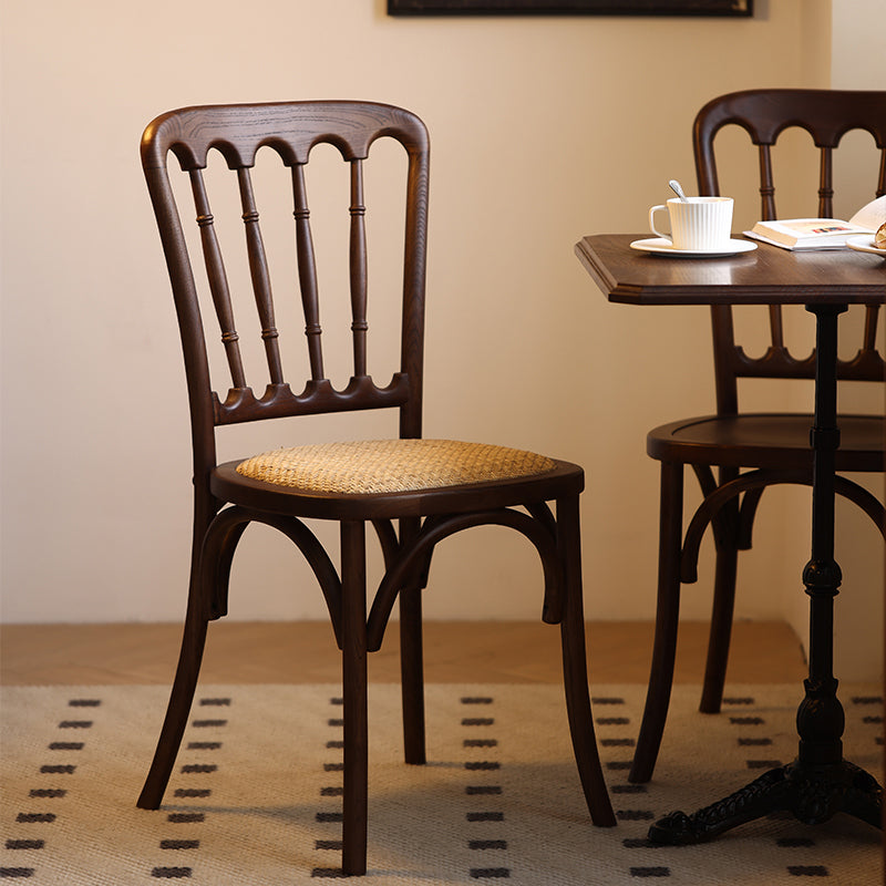 Moderne stijl eetkamerstoel massief houten lat achterzijde stoel voor eetkamer