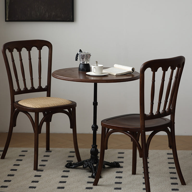 Moderne stijl eetkamerstoel massief houten lat achterzijde stoel voor eetkamer