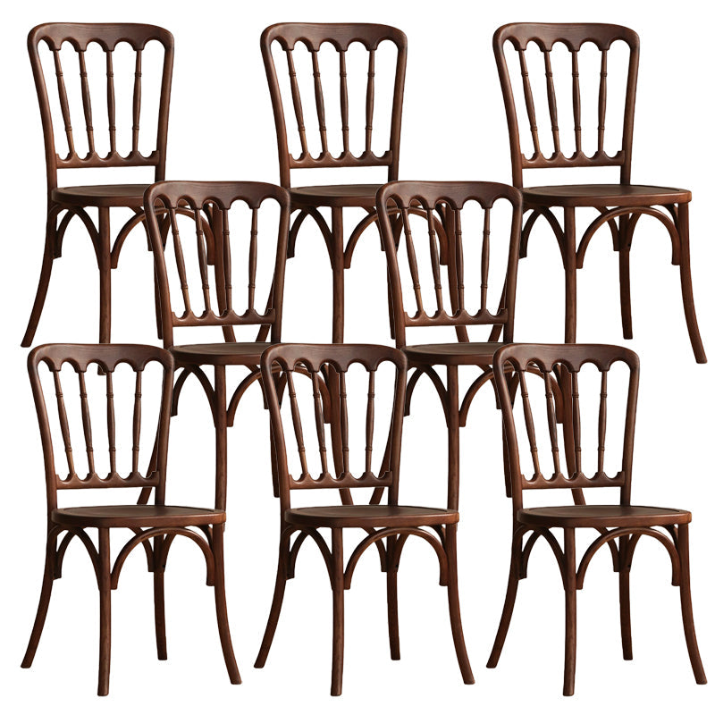 Moderne stijl eetkamerstoel massief houten lat achterzijde stoel voor eetkamer